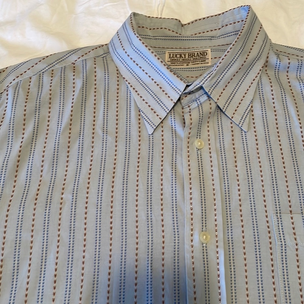 Lucky Brand long sleeve pattern button down with pocket